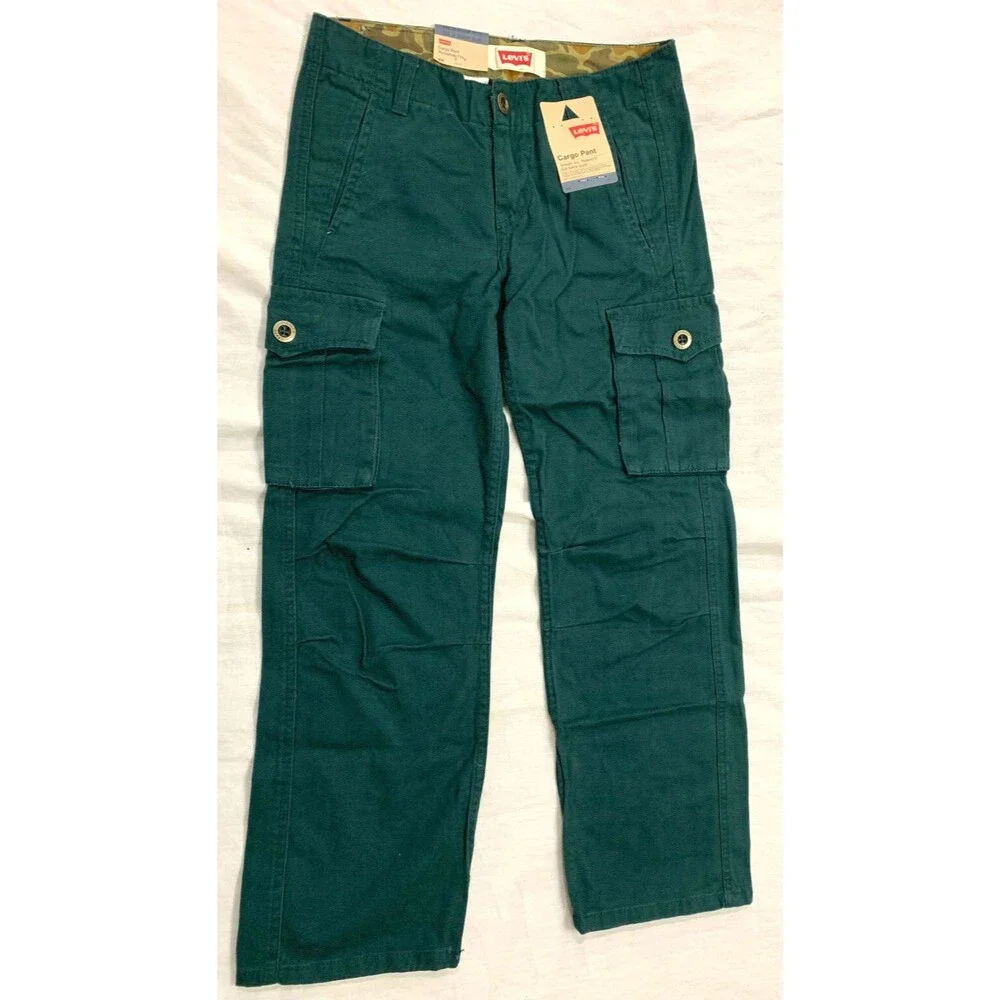 NWT LEVIS BOYS STRAIGHT LEG CARGO COTTON PANTS SIZE 10    25/25
